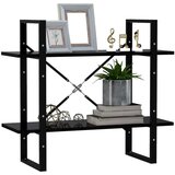 vidaXL ormarić za knjige s 2 razine crni 80 x 30 x 70 cm od iverice | shoptok.hr