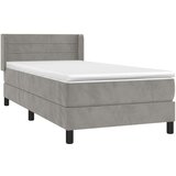 Box spring postelja z vzmetnico svetlo siv 90x190 cm žamet, (20726162) | Shoptok.si