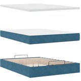 vidaXL Otomanska postelja z vzmetnicami temno modra 140x190cm žamet | Shoptok.si