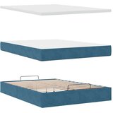 vidaXL otomanski krevet s madracima tamnoplavi 140x190 cm baršunasti | shoptok.hr