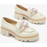 Resti Lacquered beige moccasins for women Geloppa- Footwear | ePonuda.com