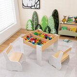  Otroška miza z dvema stoloma (s prostorom za shranjevanje) - bela | Shoptok.si