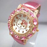  Otroška ura Hello Kitty s cirkoni v beli ali rožnati barvi | Shoptok.si