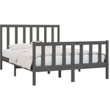  Posteljni okvir siv iz trdnega lesa 150x200 cm 5FT, (20644378) | Shoptok.si