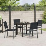  Set 3 Črna PE ratan 54x62.5x89 cm Trajno Zunanja stolica, (22087733) | Shoptok.si