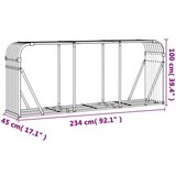 vidaXL Držač za cjepanice antracit 234x45x100 cm pocinčani čelik | shoptok.hr