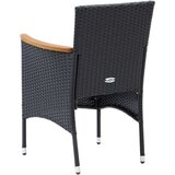  5-dijelni vrtni blagovaonski set s jastucima od poliratana crni | shoptok.hr