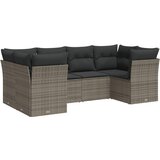 Maison Chic Seti vrtnega pohištva - Vrtna garnitura - Vrtni pohištvo set 6-delna z blazinami siv poli ratan, (21807467) | Shoptok.si