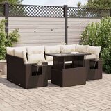 vidaXL 7-dijelni set vrtnih sofa od poliratana s jastucima smeđi | shoptok.hr