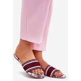 Boto Patterned Flat Sandals Women Bordeaux Leysi | shoptok.hr