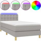  Box spring postelja z vzmetnico LED sv. siva 100x200 cm blago, (20724308) | Shoptok.si