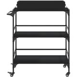  Kuhinjska kolica crna 81,5 x 41 x 92,5 cm od konstruiranog drva | Eponuda.com