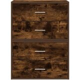 vidaXL Omarice z 2 predaloma 2 kosa dim. hrast 60x31x40 cm inž. les | Shoptok.si