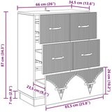  Predalna omara Črna 66 x 34,5 x 87 cm Inženirski les, (5000232544) | Shoptok.si