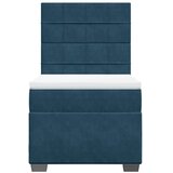 Box spring krevet s madracem plavi 90x190 cm baršunasti | shoptok.hr