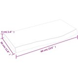  Zidna polica tamnosmeđa 60x30x(2-4) cm od obrađene hrastovine Slike