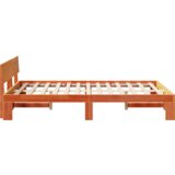  Okvir kreveta s uzglavljem Smeđa 140x190 cm Masivna borovina | shoptok.hr