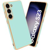 Cadorabo Ohišje, združljivo z Samsung Galaxy S23 in bleščeča metina zelena - zlata - Zaščitni ovitek iz prožnega silikona TPU in z zaščito kamere, (20860204) | Shoptok.si