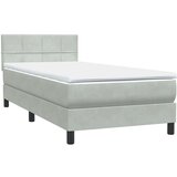 Box Spring krevet s madracem svijetlo sivi 80x220 cm samt | shoptok.hr