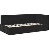 vidaXL Kotna postelja z vzglavjem Črna 90 x 200 cm Žamet | Shoptok.si