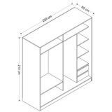 Hanah home kale - 7150 white wardrobe | Eponuda.com