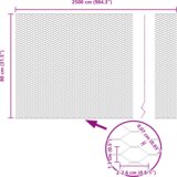 vidaXL Šesterokotna Ograja Siva 0,8x25 m Jeklo, Ograjni Stolpi s Špico 13 kos Ø32 mm 100 cm Pocinkano Jeklo | Shoptok.si