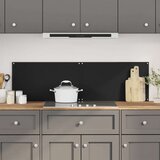 vidaXL Kuhinjska zaščitna obloga 2 kosa črna 70x50 cm kaljeno steklo | Shoptok.si