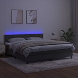  box spring s madracem LED tamnosivi 180x200 cm baršun | shoptok.hr