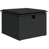  Vrtni tabure s jastukom crni 55 x 55 x 37 cm od poliratana | shoptok.hr
