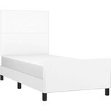  Posteljni okvir z vzglavjem bel 100x200 cm umetno usnje, (20788366) | Shoptok.si