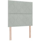  LED okvir za krevet s madracem Svjetlosiva 90 x 190 cm Baršun - Svjetlosiva Jjedan Dizajn s rombovima | shoptok.hr