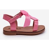 Boto Pink Joratia Children's Patent Sandals with Bow on Velcro | ePonuda.com