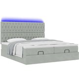 vidaXL Otomanski posteljni okvir z vzmetnicami siv 160x200 cm žamet | Shoptok.si