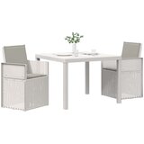  Vrtni set za objed 3 kom. Bijela i svjetlosiva PP | shoptok.hr