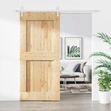  Klizna vrata Prirodna i bijela 100 x 210 cm Čvrsta borovina | shoptok.hr