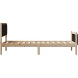  Okvir kreveta Smeđa i crna 90 x 190 cm Masivna borovina | shoptok.hr