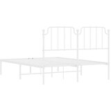  Metalni okvir za krevet s uzglavljem bijeli 150x200 cm | shoptok.hr