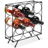 Styling Decoration kovinski stojalo za vino – 9 steklenic, črno