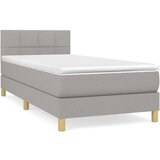  Okvir kreveta s oprugama i madrac svjetlosivi 90x200cm tkanina | shoptok.hr