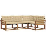  Set vanjskih sofa 4 kom. Prirodna i bež Smeđa 250 x 170,5 x 73 cm | shoptok.hr