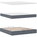 vidaXL Otomanski posteljni okvir z vzmetnico temno siv 180x200cm žamet | Shoptok.si