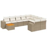  10-dijelni set vrtnih sofa s jastucima bež od poliratana | shoptok.hr