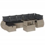 Maison Chic Seti vrtnega pohištva - Vrtna garnitura - Vrtni pohištvo set 8-delna z blazinami sv. siv poli ratan, (21799429) | Shoptok.si