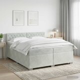  Boxspring krevet s madracem Svjetlosiva 200 x 200 cm Baršun | shoptok.hr