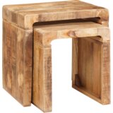 vidaXL Konec mize Rjava trden mangov les | Shoptok.si