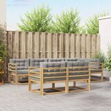  Set vanjskih sofa 6 pcs Bijela i svjetlosiva Poliester | Eponuda.com