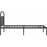  Metalni okvir za krevet s uzglavljem crni 100x200 cm | shoptok.hr