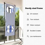  Vanjska roleta plavo-bijela 120 x 270 cm od tkanine i čelika | shoptok.hr