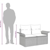  Vrtni kauč s jastukom Siva 141 x 62 x 69cm poliratan | shoptok.hr