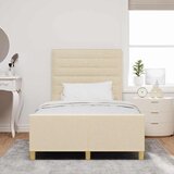  Krevetna konstrukcija s uzglavljem Krema 120 x 190 cm tkanina | shoptok.hr